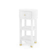 Villa & House Cream, Brass Claudette 1-Drawer Round Side Table