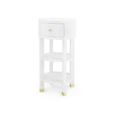 Villa & House Cream, Brass Claudette 1-Drawer Round Side Table