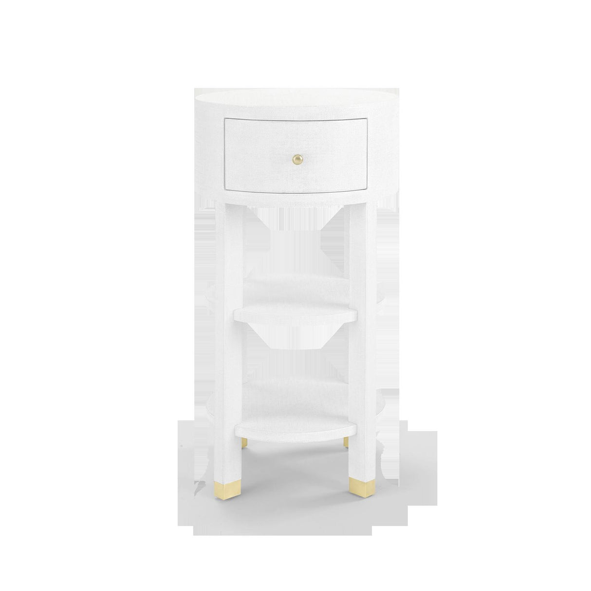 Villa & House Cream, Brass Claudette 1-Drawer Round Side Table
