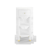 Villa & House Cream, Brass Claudette 1-Drawer Round Side Table