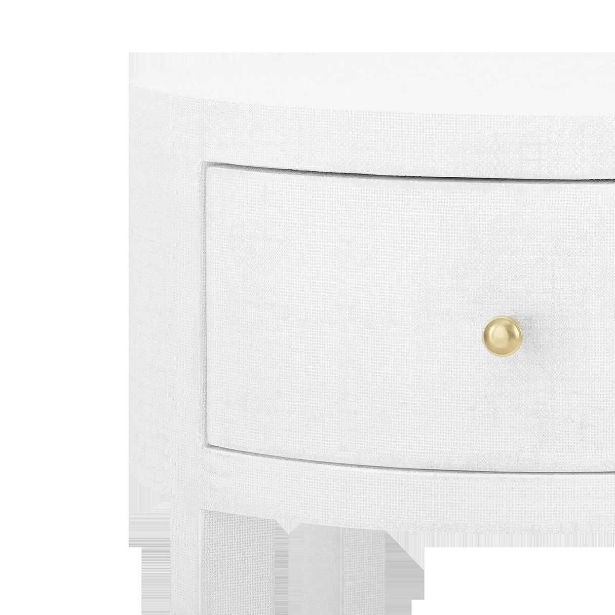Villa & House Cream, Brass Claudette 1-Drawer Round Side Table