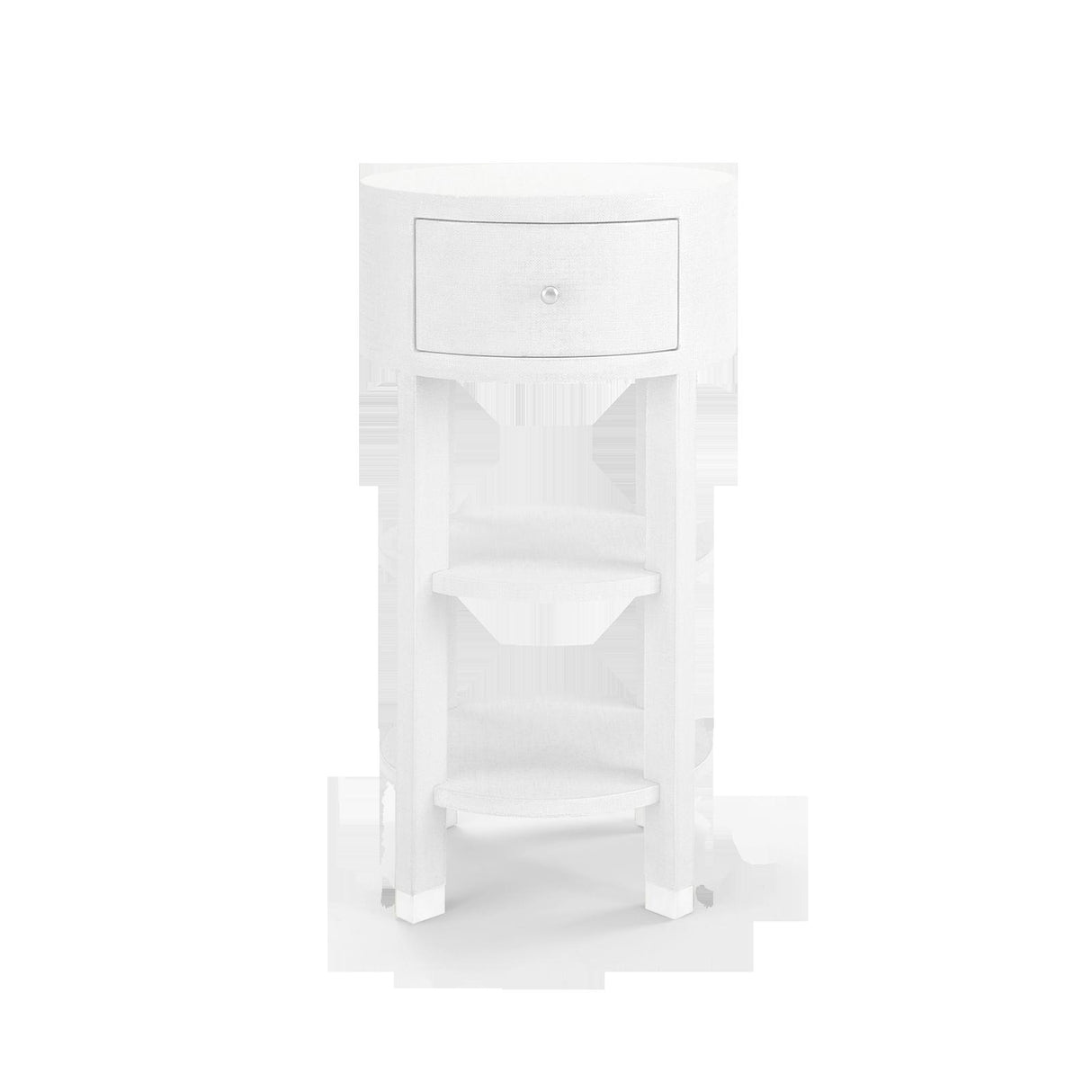 Villa & House Cream, Nickel Claudette 1-Drawer Round Side Table