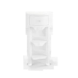 Villa & House Cream, Nickel Claudette 1-Drawer Round Side Table
