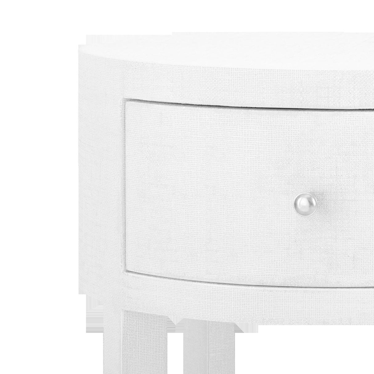 Villa & House Cream, Nickel Claudette 1-Drawer Round Side Table
