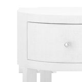 Villa & House Cream, Nickel Claudette 1-Drawer Round Side Table