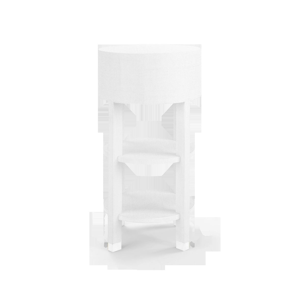 Villa & House Cream, Nickel Claudette 1-Drawer Round Side Table