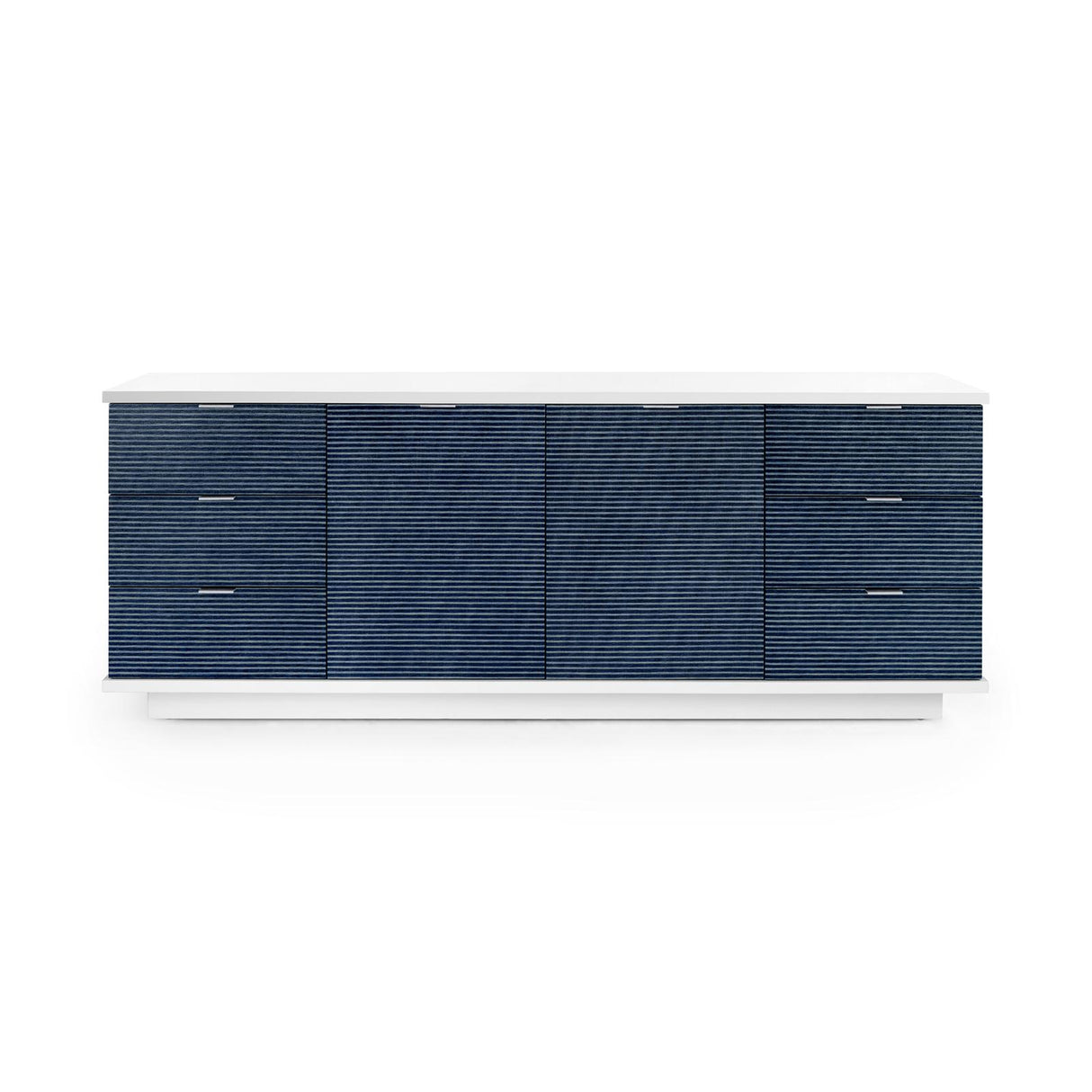 Villa & House Navy Blue Pencil Stripe Cosmopolitan 6-Drawer & 2-Door Cabinet