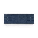 Villa & House Navy Blue Pencil Stripe Cosmopolitan 6-Drawer & 2-Door Cabinet