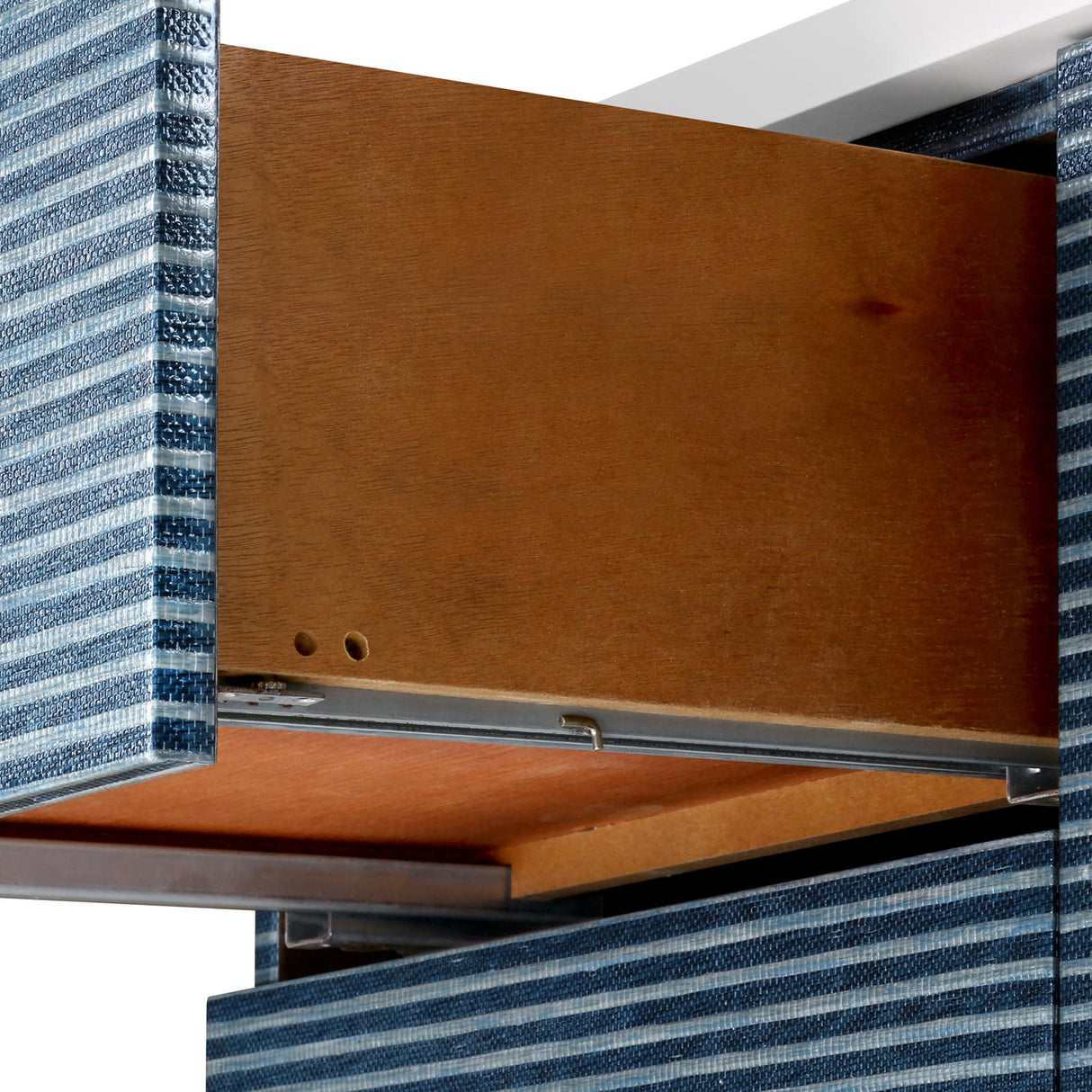 Villa & House Navy Blue Pencil Stripe Cosmopolitan 6-Drawer & 2-Door Cabinet