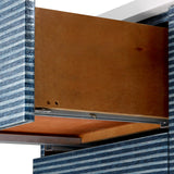 Villa & House Navy Blue Pencil Stripe Cosmopolitan 6-Drawer & 2-Door Cabinet