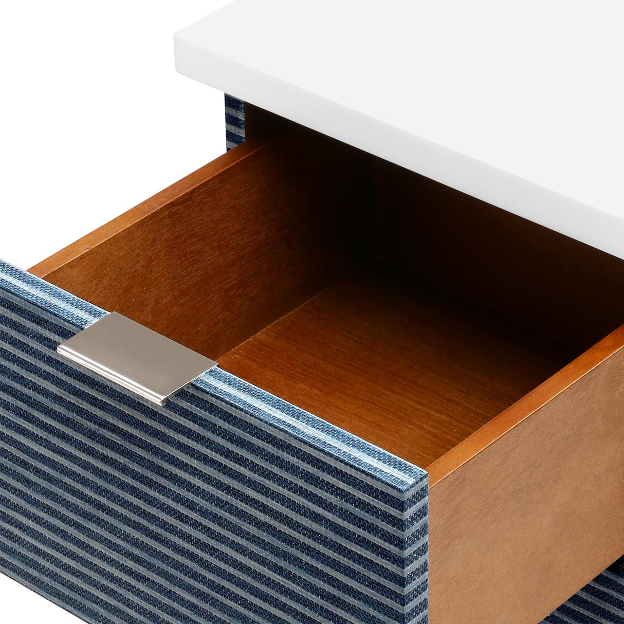 Villa & House Navy Blue Pencil Stripe Cosmopolitan 6-Drawer & 2-Door Cabinet