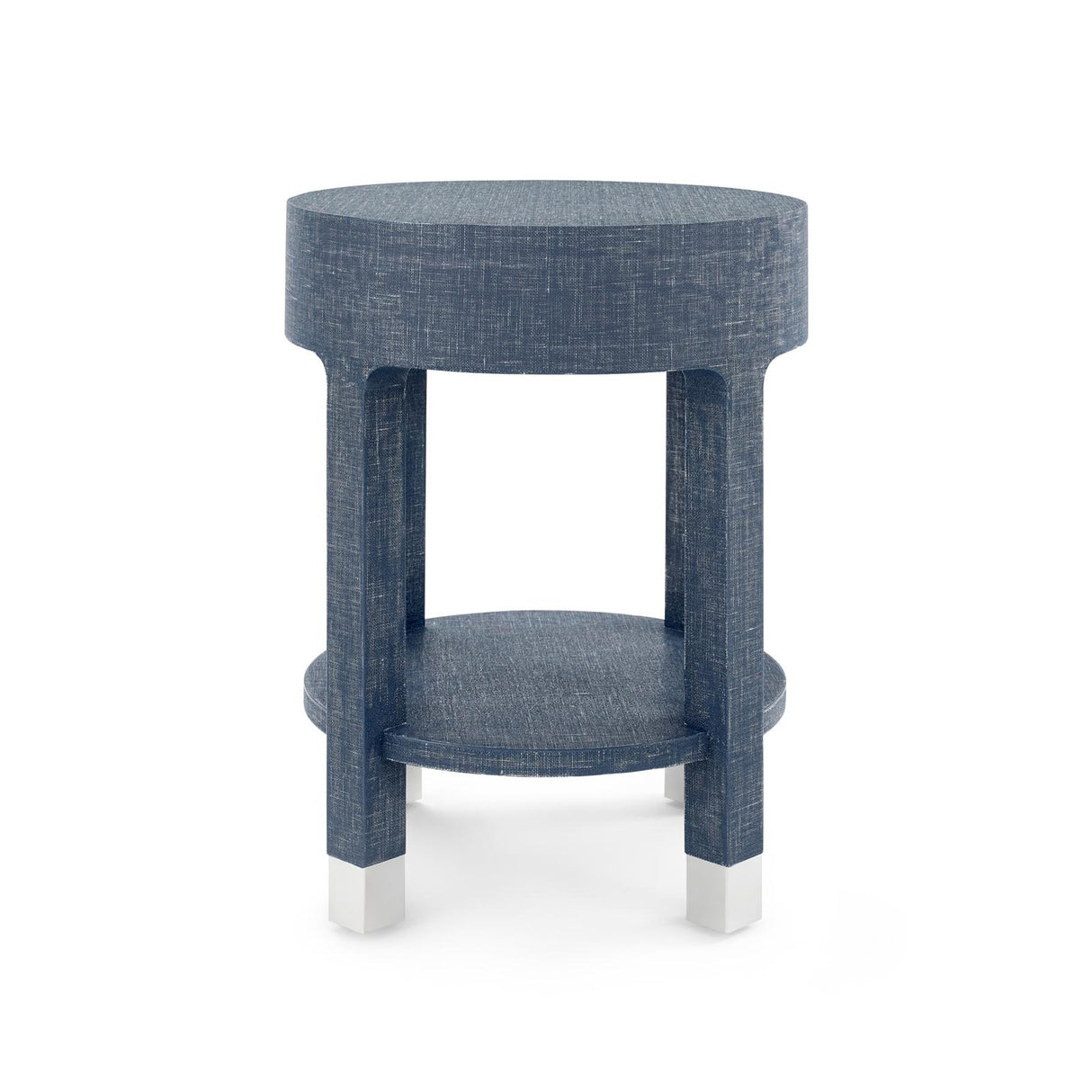 Villa & House Washed Blue Steel Dakota 1-Drawer Round Side Table