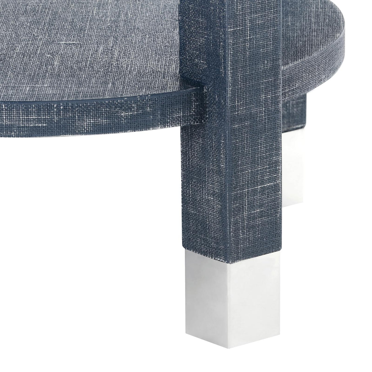 Villa & House Washed Blue Steel Dakota 1-Drawer Round Side Table