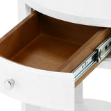 Villa & House Cream Dakota 1-Drawer Round Side Table