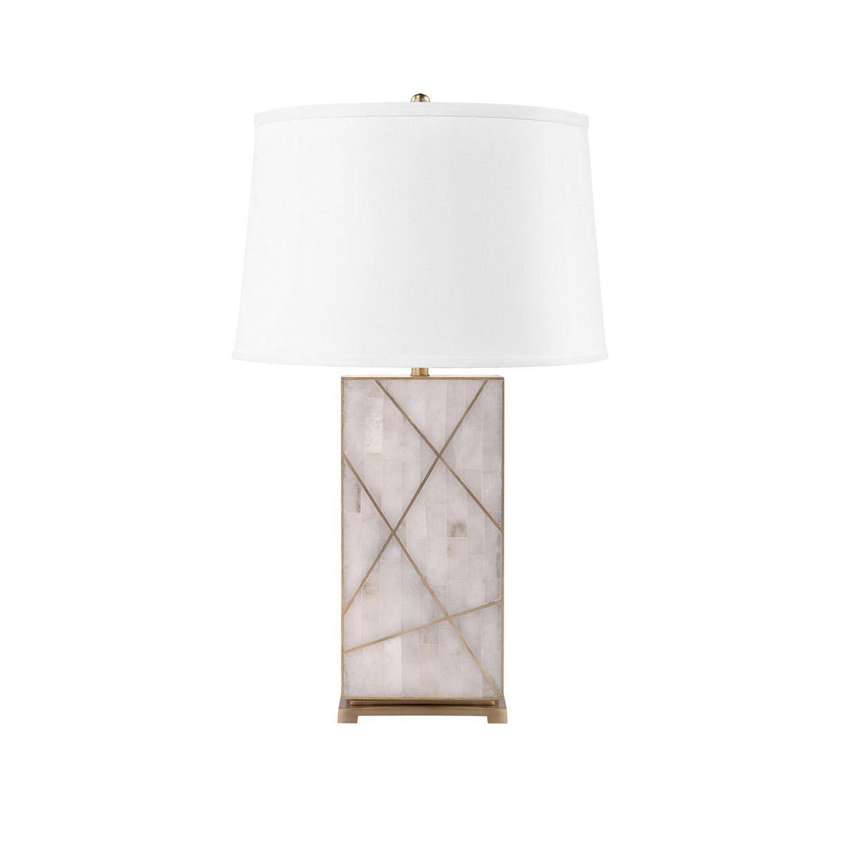 Villa & House Alabaster Elgin Lamp with Shade 17-inch White Linen, with Gold