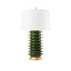 Villa & House Dark Green Elektra Lamp with Shade 17-inch White Linen, with Gold