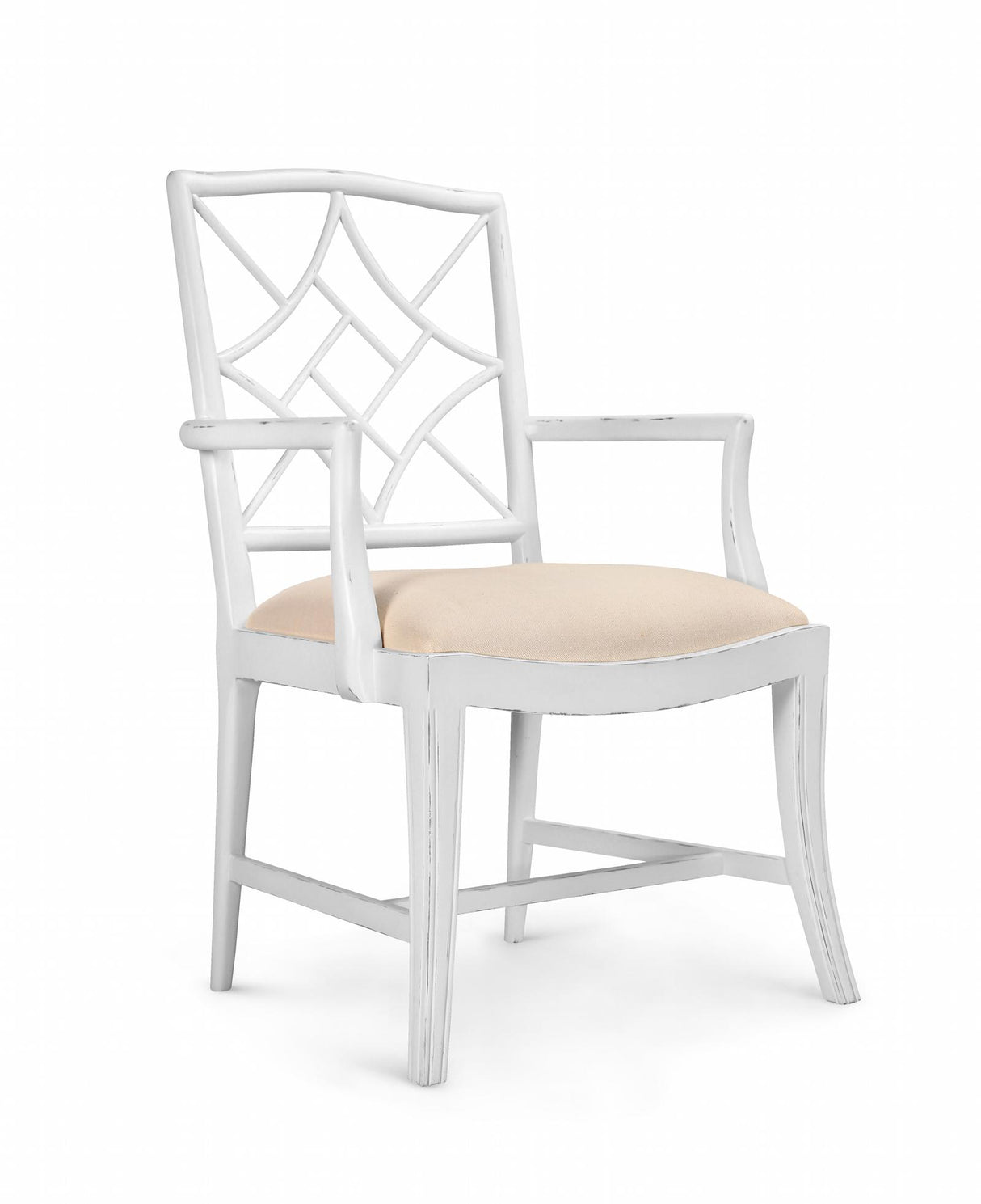 Villa & House Distressed Eggshell White Evelyn Armchair