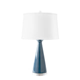 Villa & House Bluestone Evo Lamp with Shade 17-inch White Linen, with Nickel
