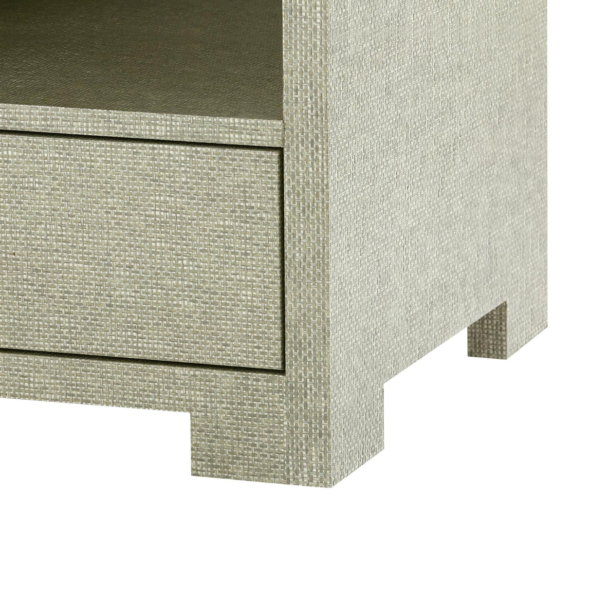 Villa & House Moss Gray Tweed Fedor 2-Drawer Side Table