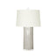Villa & House Dove Gray Formosa Lamp with Shade 17-inch White Linen, with Nickel