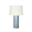 Villa & House Smoke Blue Formosa Lamp with Shade 17-inch White Linen, with Nickel