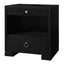 Villa & House Satin Black Frances 2-Drawer Side Table