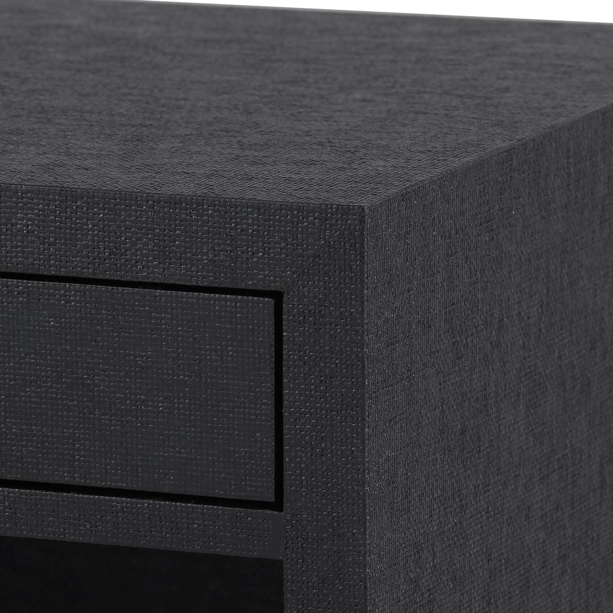 Villa & House Satin Black Frances 2-Drawer Side Table