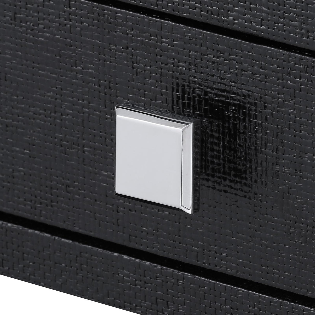 Villa & House Satin Black Frances 2-Drawer Side Table