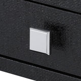 Villa & House Satin Black Frances 2-Drawer Side Table