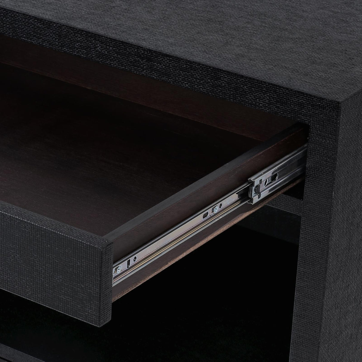 Villa & House Satin Black Frances 2-Drawer Side Table