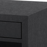 Villa & House Satin Black Frances 2-Drawer Side Table