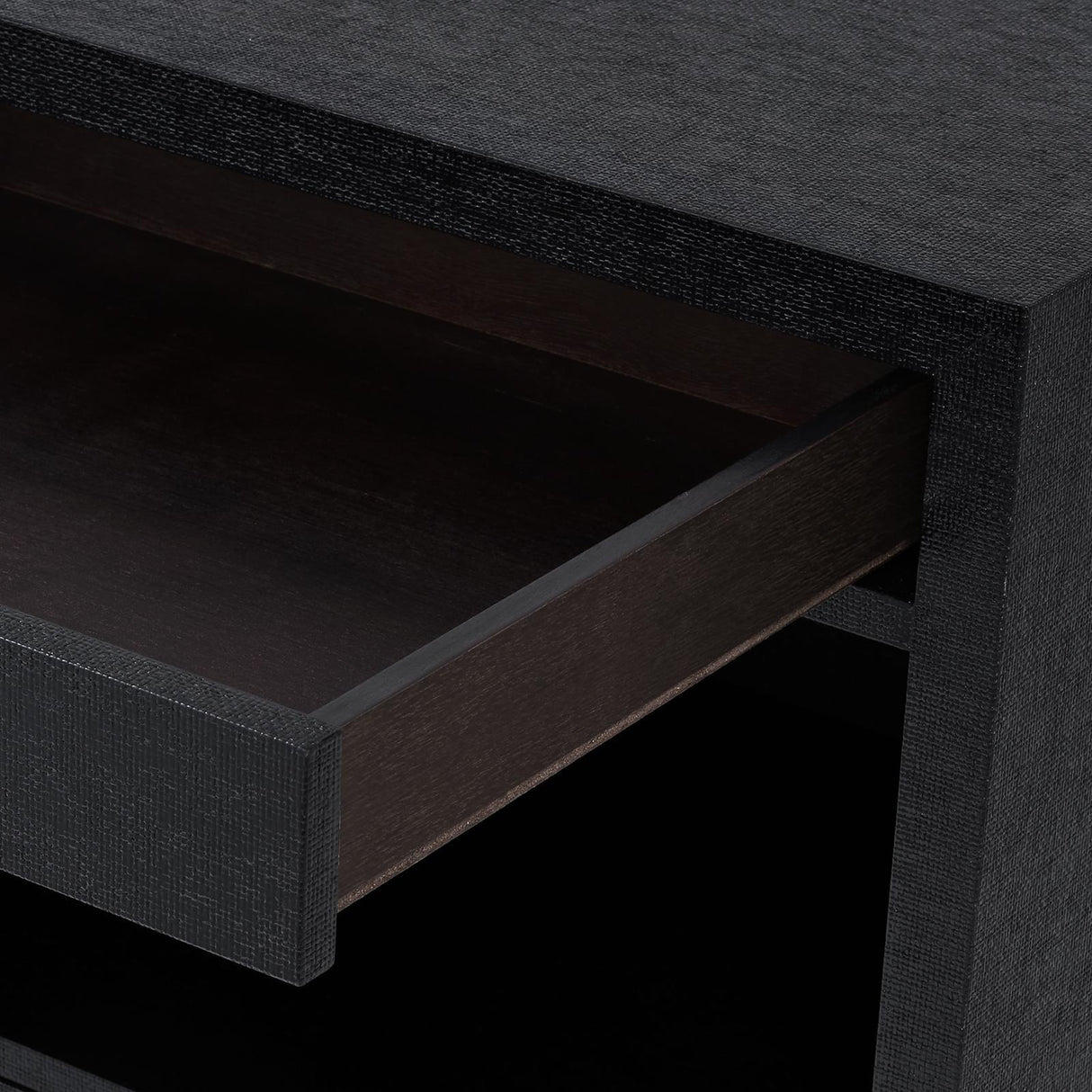 Villa & House Satin Black Frances 2-Drawer Side Table