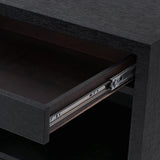 Villa & House Satin Black Frances 2-Drawer Side Table