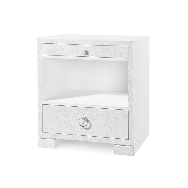 Villa & House Chiffon White Frances 2-Drawer Side Table