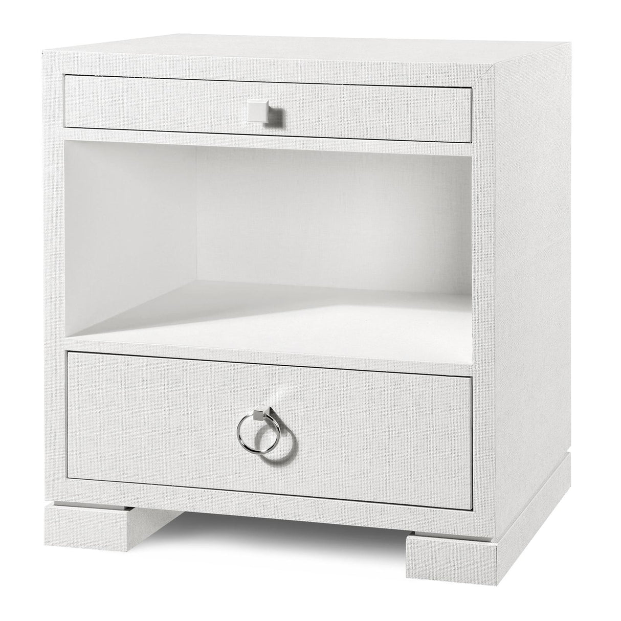Villa & House Chiffon White Frances 2-Drawer Side Table