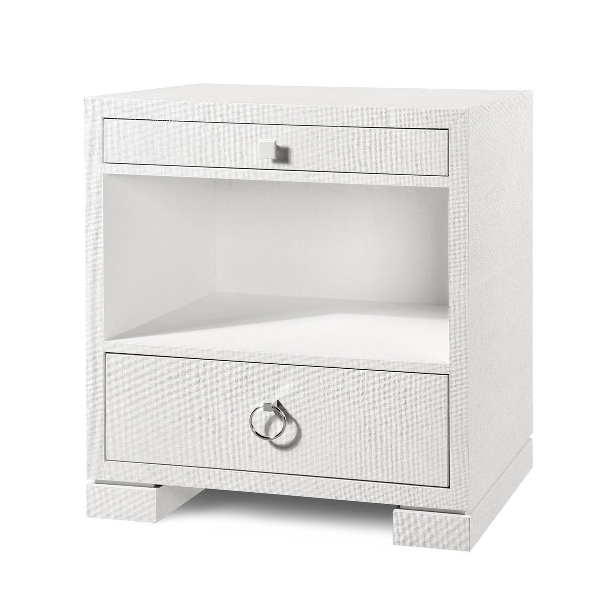 Villa & House Chiffon White Frances 2-Drawer Side Table