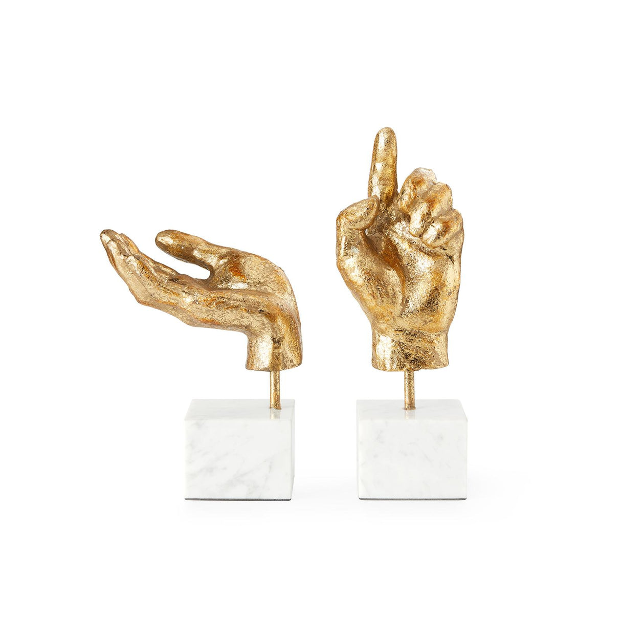 Villa & House Gold Leaf Hands Statue (Pair)