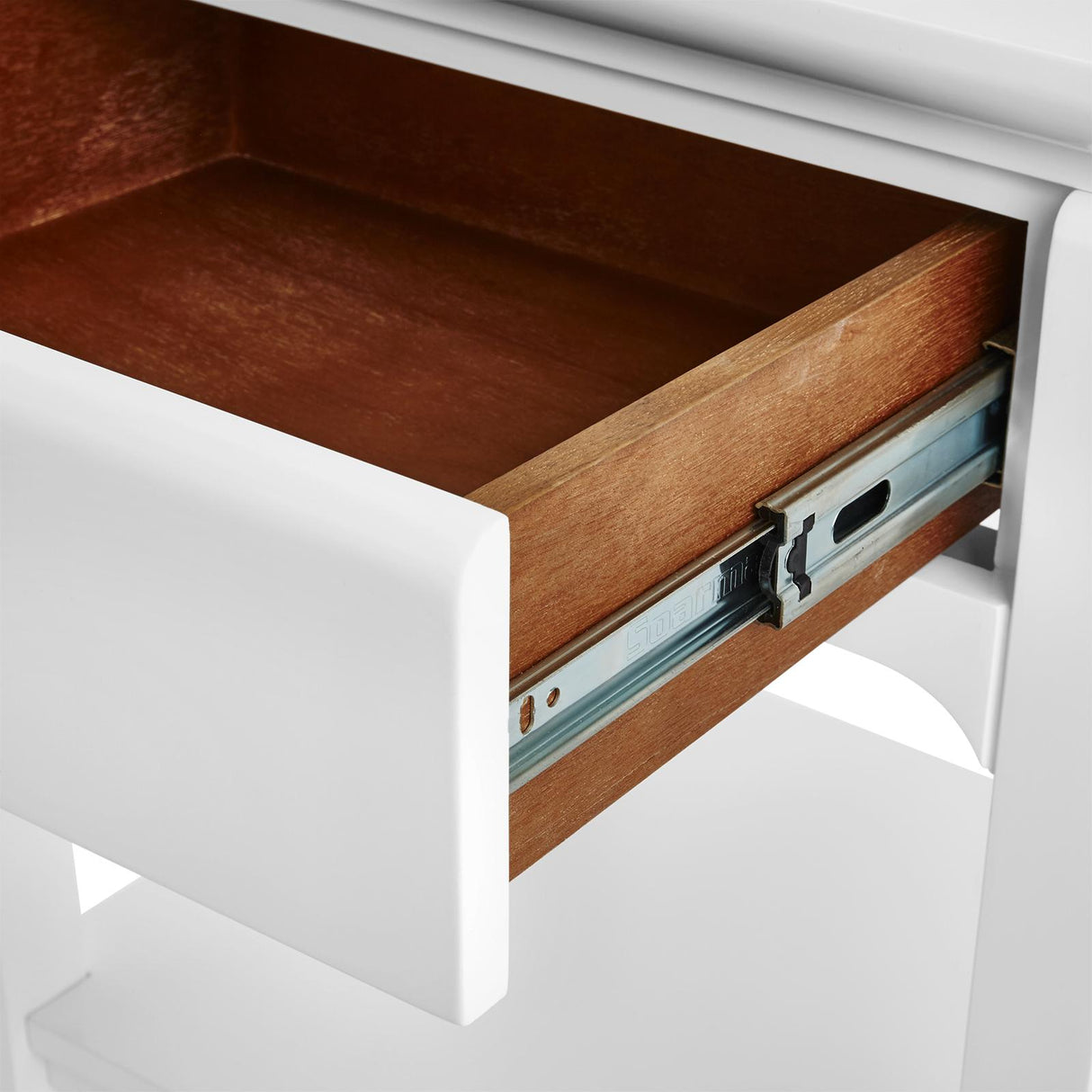 Villa & House White Pearl Harlow 1-Drawer Side Table