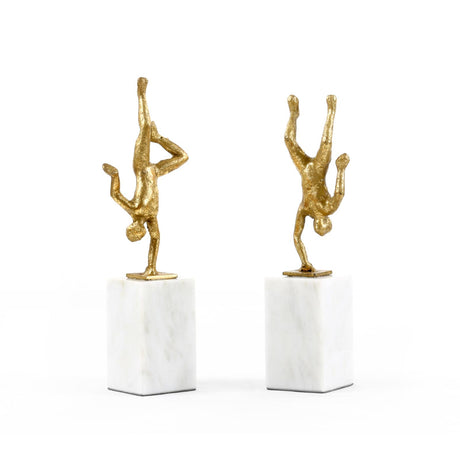 Villa & House Gold Leaf Handstand Statue (Pair)