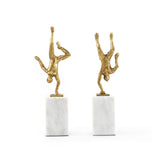 Villa & House Gold Leaf Handstand Statue (Pair)