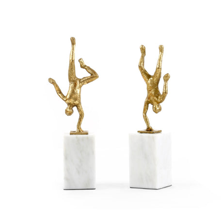 Villa & House Gold Leaf Handstand Statue (Pair)
