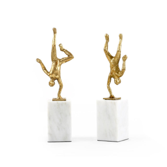 Villa & House Gold Leaf Handstand Statue (Pair)