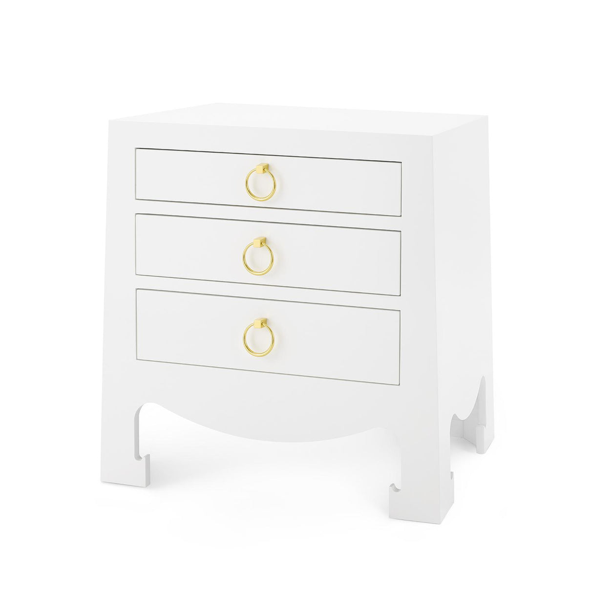 Villa & House Chiffon White Jacqui 3-Drawer Side Table