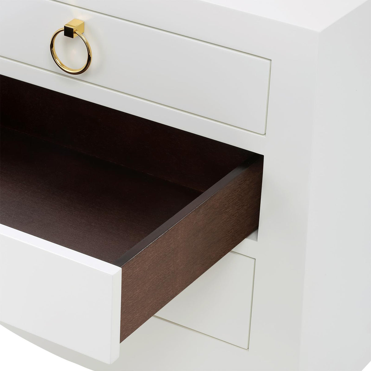 Villa & House Chiffon White Jacqui 3-Drawer Side Table