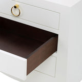 Villa & House Chiffon White Jacqui 3-Drawer Side Table