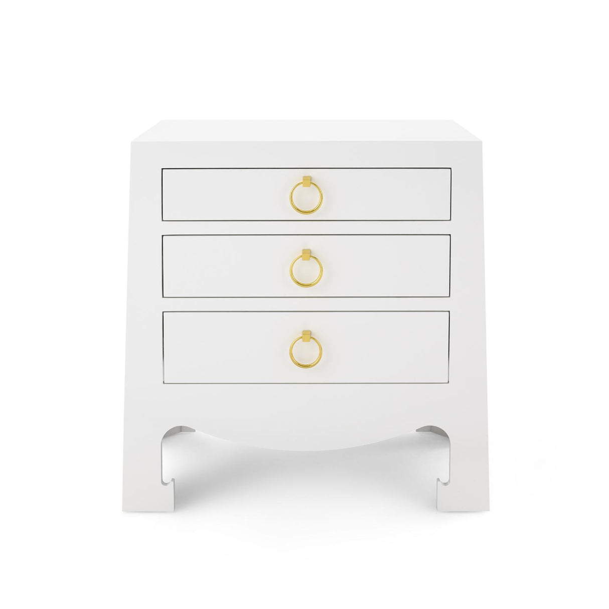 Villa & House Chiffon White Jacqui 3-Drawer Side Table