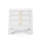 Villa & House Chiffon White Jacqui 3-Drawer Side Table