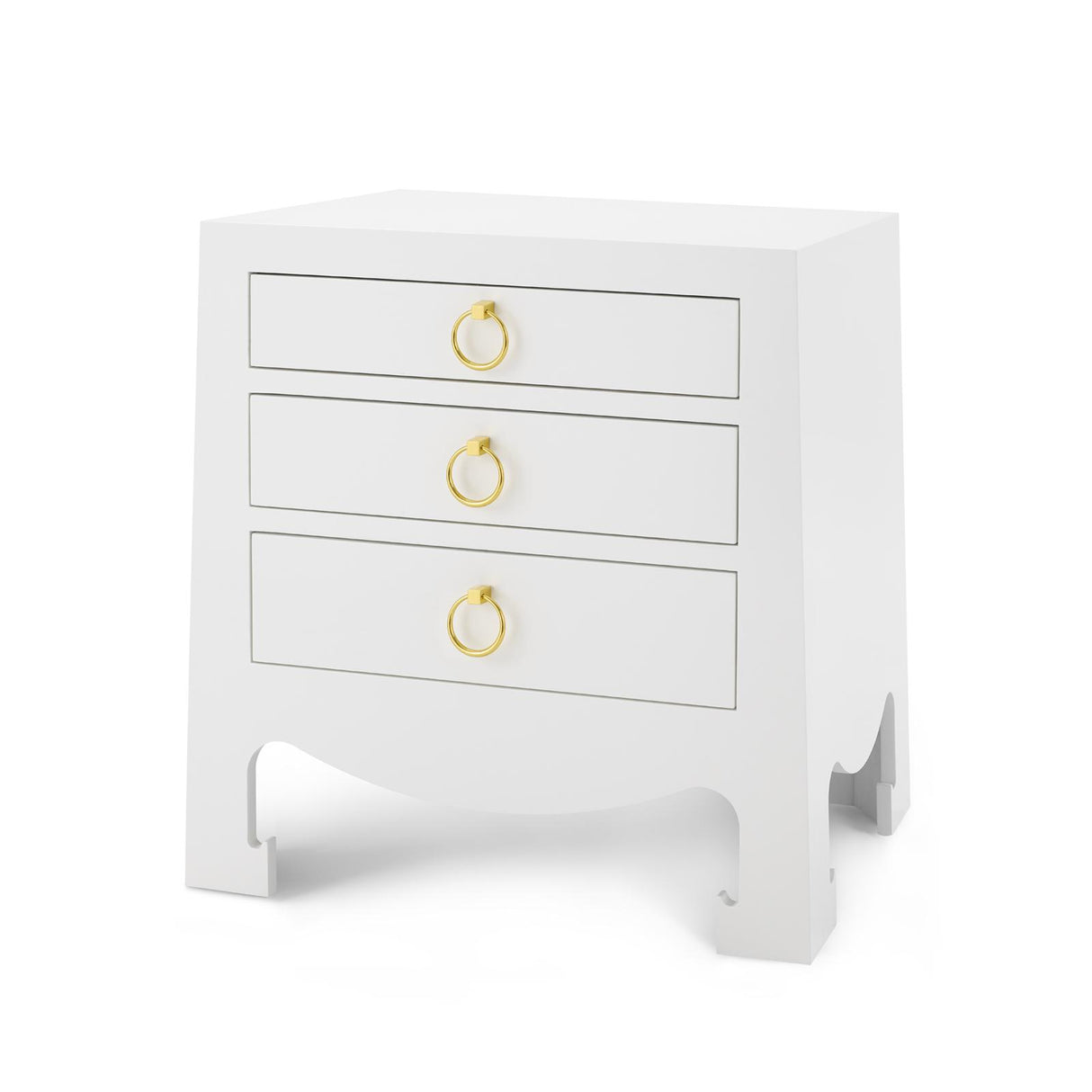 Villa & House Chiffon White Jacqui 3-Drawer Side Table