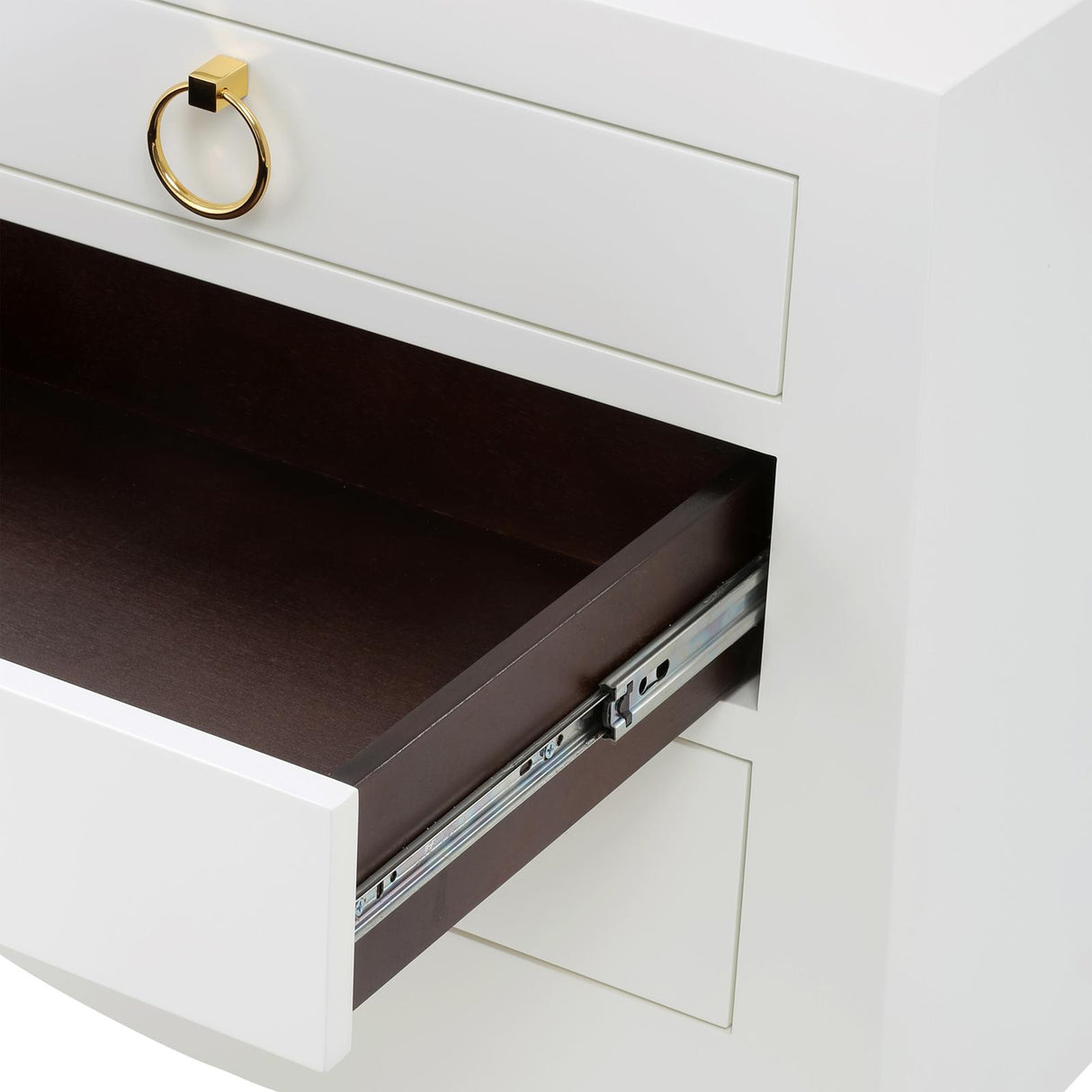 Villa & House Chiffon White Jacqui 3-Drawer Side Table