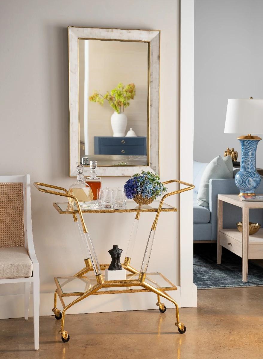 Villa & House Gold Leaf Jepson Bar Cart